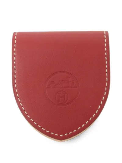 Pre-owned Hermes 2016 Horshoe Money Clip In Red