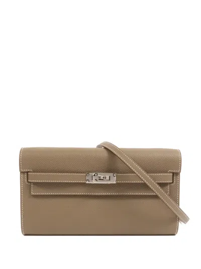 Pre-owned Hermes 2016 Kelly To Go Shoulder Bag In Neutral