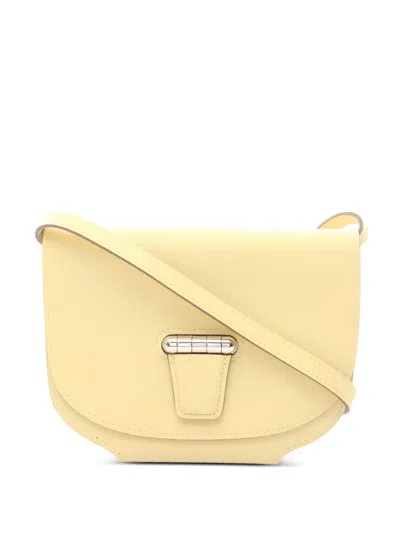 Pre-owned Hermes 2016 Mini Convoyeur Silver-tone Shoulder Bag In Yellow