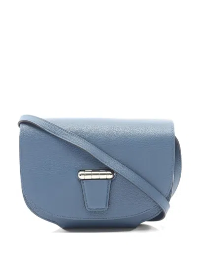 Pre-owned Hermes 2016 Mini Convoyeur Silver-hardware Shoulder Bag In Blue