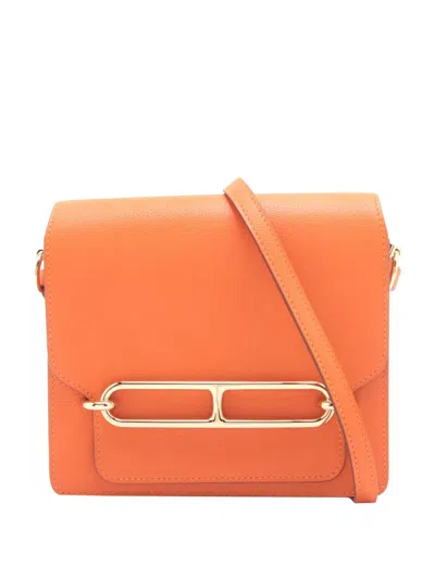 Pre-owned Hermes 2016 Mini Evercolor Sac Roulis 18 Crossbody Bag In Orange