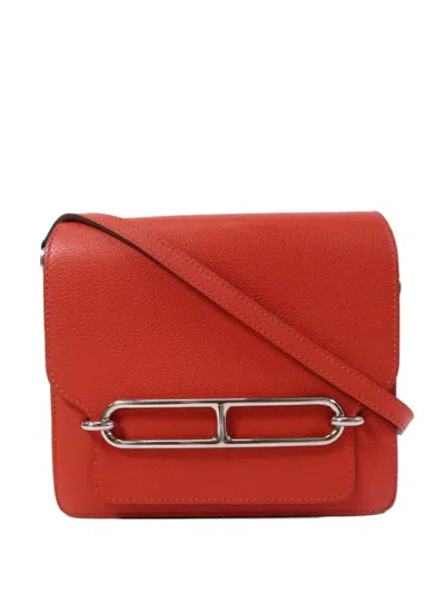 Pre-owned Hermes 2016 Mini Roulis Shoulder Bag In Red