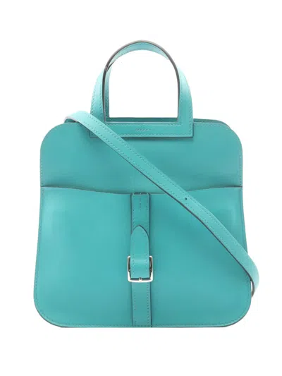 Pre-owned Hermes 2016 Mini Swift Halzan 22 Satchel In Green