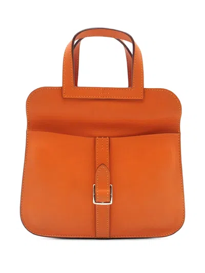 Pre-owned Hermes 2016 Mini Swift Halzan 22 Satchel In Orange