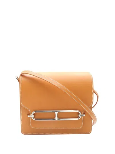 Pre-owned Hermes 2016 Mini Veau Butler Sac Roulis Crossbody Bag In Brown