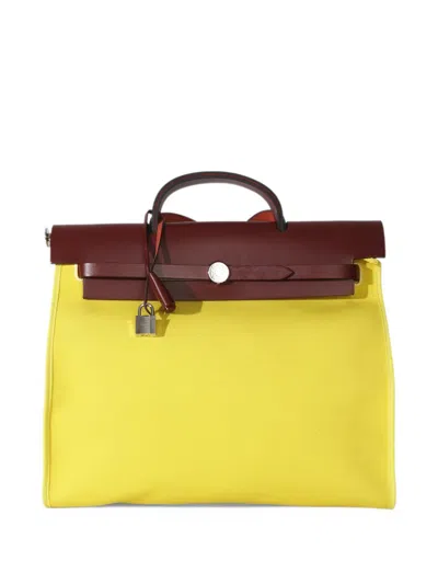 Pre-owned Hermes 2016 Mm Herbag 39 Shoulder Bag In Yellow