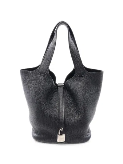 Pre-owned Hermes 2016 Mm Picotin Lock Tote Bag In 黑色