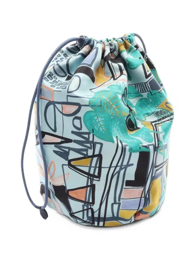 Pre-owned Hermes 2016 Musardine Bucket Bag In Blue