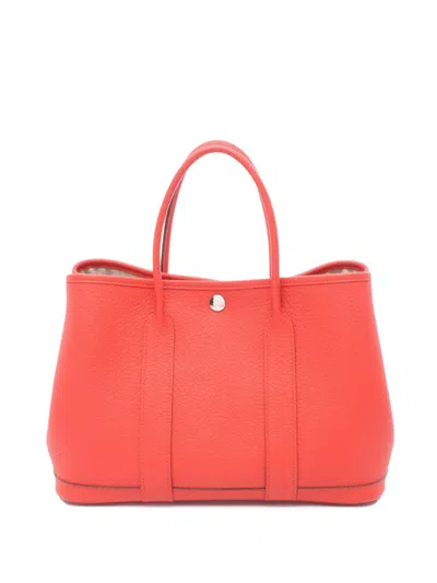 Pre-owned Hermes 2016 Negonda Garden Party 30 Tote Bag In Red