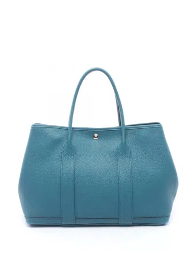 Pre-owned Hermes 2016 Negonda Garden Party 36 Tote Bag In Blue