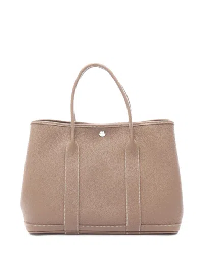 Pre-owned Hermes 2016 Negonda Garden Party 36 Tote Bag In Brown