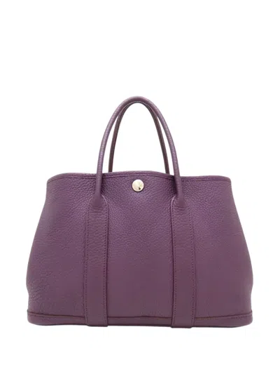 Pre-owned Hermes 2016 Negonda Garden Party 36 Tote Bag In Purple
