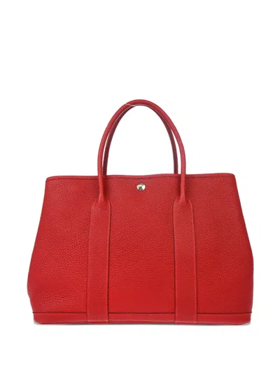 Pre-owned Hermes 2016 Negonda Garden Party Tote Bag In Red