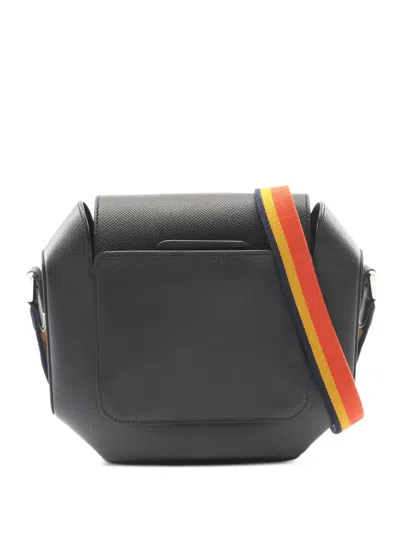 Pre-owned Hermes 2016 Octagon Leather Shoulder Bag In Black