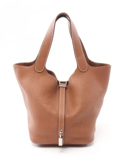 Pre-owned Hermes 2016 Picotin Lock Mm Tote Bag In Brown