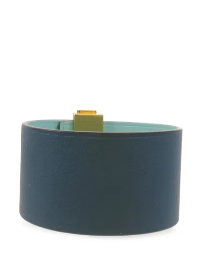 Pre-owned Hermes 2016 Pm Collier De Chien Leather Bracelet In Gold