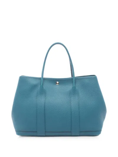 Pre-owned Hermes 2016 Pm Garden Party Tote Bag In Blue