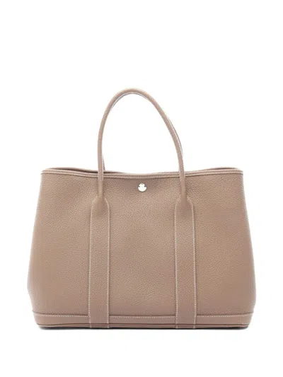 Pre-owned Hermes 2016 Pm Garden Party Tote Bag In Brown