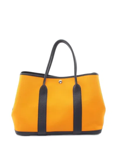 Pre-owned Hermes 2016 Pm Garden Party Tote Bag In Orange