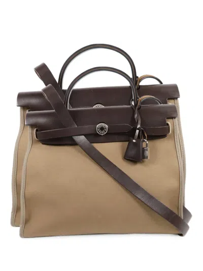 Pre-owned Hermes 2016 Pm Herbag Tote Bag In Neutrals