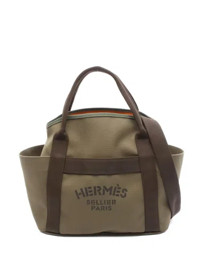 Pre-owned Hermes 2016 Sac De Pansage Tote Bag In Green