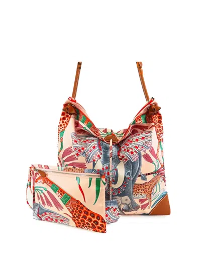 Pre-owned Hermes 2016 Silk La Marche Du Zambeze Silky City 33 Crossbody Bag In Brown