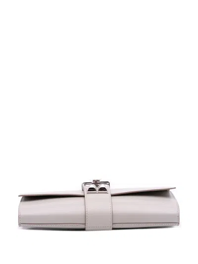 Pre-owned Hermes 2016 Tadelakt Medor 23 Clutch Bag In Gray