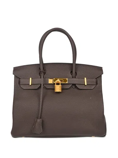 Pre-owned Hermes 2016 Togo Birkin 30 Tote Bag In Brown