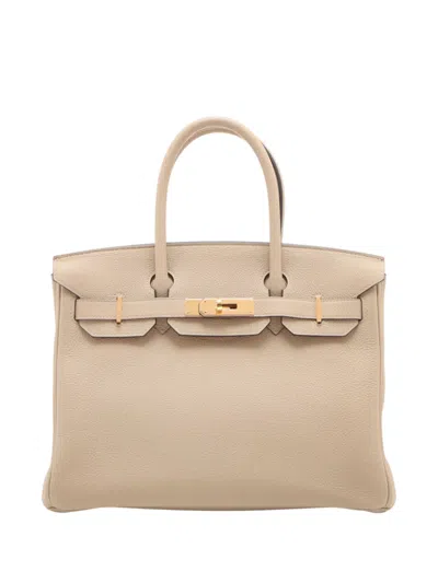 Pre-owned Hermes 2016 Togo Birkin Retourne 30 Handbag In Brown