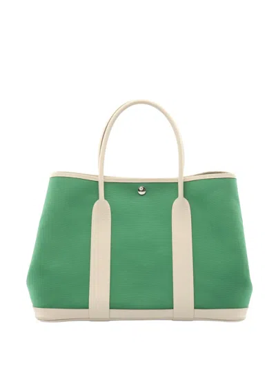 Pre-owned Hermes 2016 Top Handle Tote Bag In Green