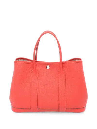 Pre-owned Hermes 2016 Tpm Garden Party Tote Bag In Orange