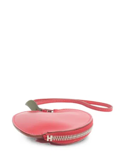 Pre-owned Hermes 2016 Tutti Frutti Apple Coin Purse In Red