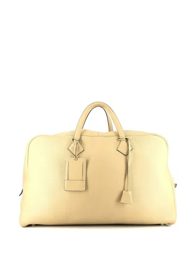 Pre-owned Hermes 2016  Victoria Travel Bag In Neutrals