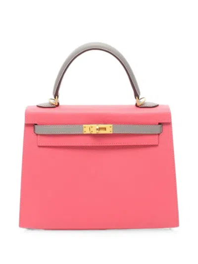 Pre-owned Hermes 2017 25 Kelly Tote Bag In Pink
