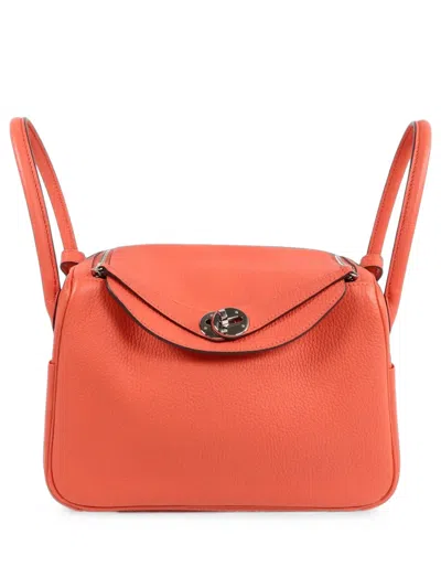 Pre-owned Hermes 2017 26 Lindy Leather Tote Bag In Pink