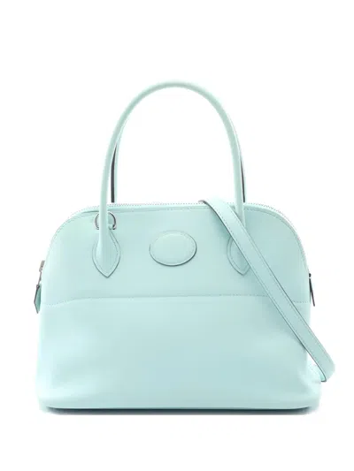 Pre-owned Hermes 2017 27 Bolide Blue Zephyr Tote Bag