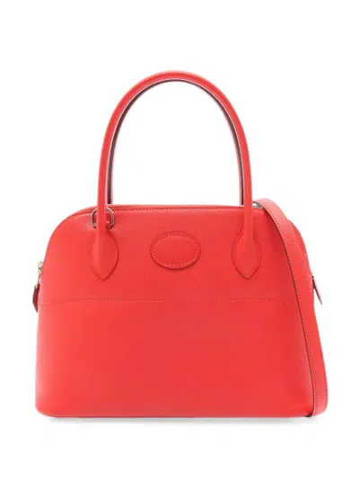 Pre-owned Hermes 2017 27 Bolide Tote Bag In Red