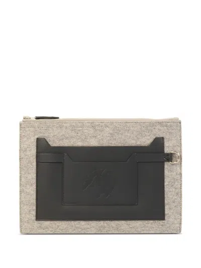 Pre-owned Hermes 2017 29 Toudou Clutch Bag In Gray