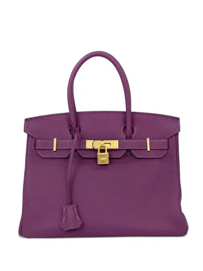 Pre-owned Hermes 2017 30 Togo Birkin Tote Bag In Purple