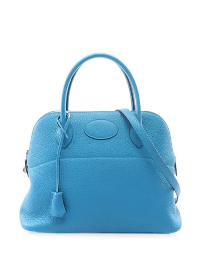 Pre-owned Hermes 2017 31 Bolide Tote Bag In Blue