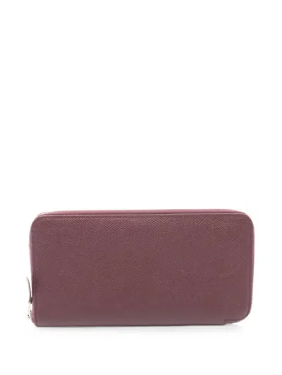 Pre-owned Hermes 2017 Azap Long Wallet In Red