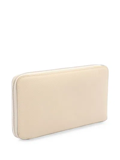 Pre-owned Hermes 2017 Azap Zip-around Wallet In Neutrals