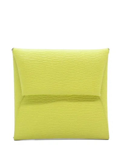 Pre-owned Hermes 2017 Bastia Coin Purse In Yellow