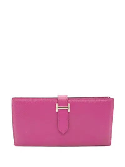 Pre-owned Hermes 2017 Bearn Wallet In Pink
