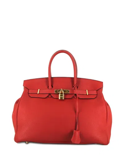 Pre-owned Hermes 2017 Birkin 35 Handbag In Red