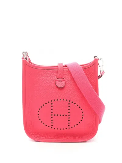 Pre-owned Hermes 2017 Clemence Amazone Evelyne Tpm 16 Crossbody Bag In Pink