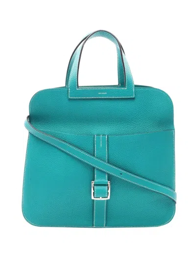 Pre-owned Hermes 2017 Clemence Halzan 31 Satchel In Blue