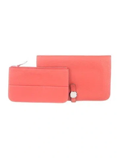 Pre-owned Hermes 2017 Coin Pouch In Red