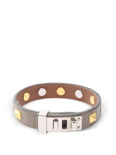 Pre-owned Hermes 2017 Dog Crew Studded Bracelet In Brown