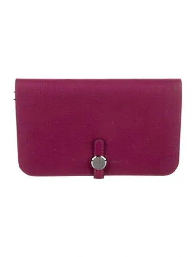 Pre-owned Hermes 2017 Dogon Duo Combined Wallet In Purple